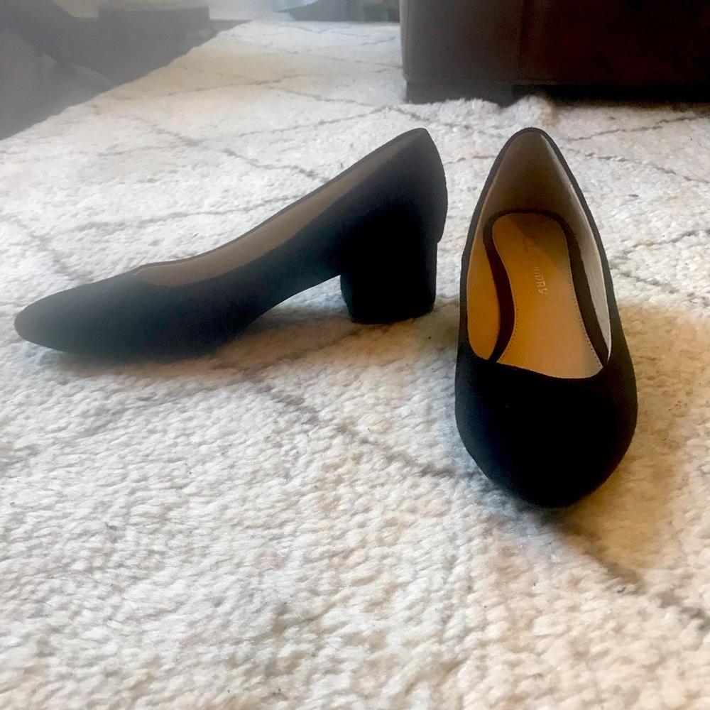 Chinese Laundry black suede 1 3/4” heel. Size 7.5
